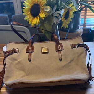 Dooney & Bourke Beige and Brown Tote Bag